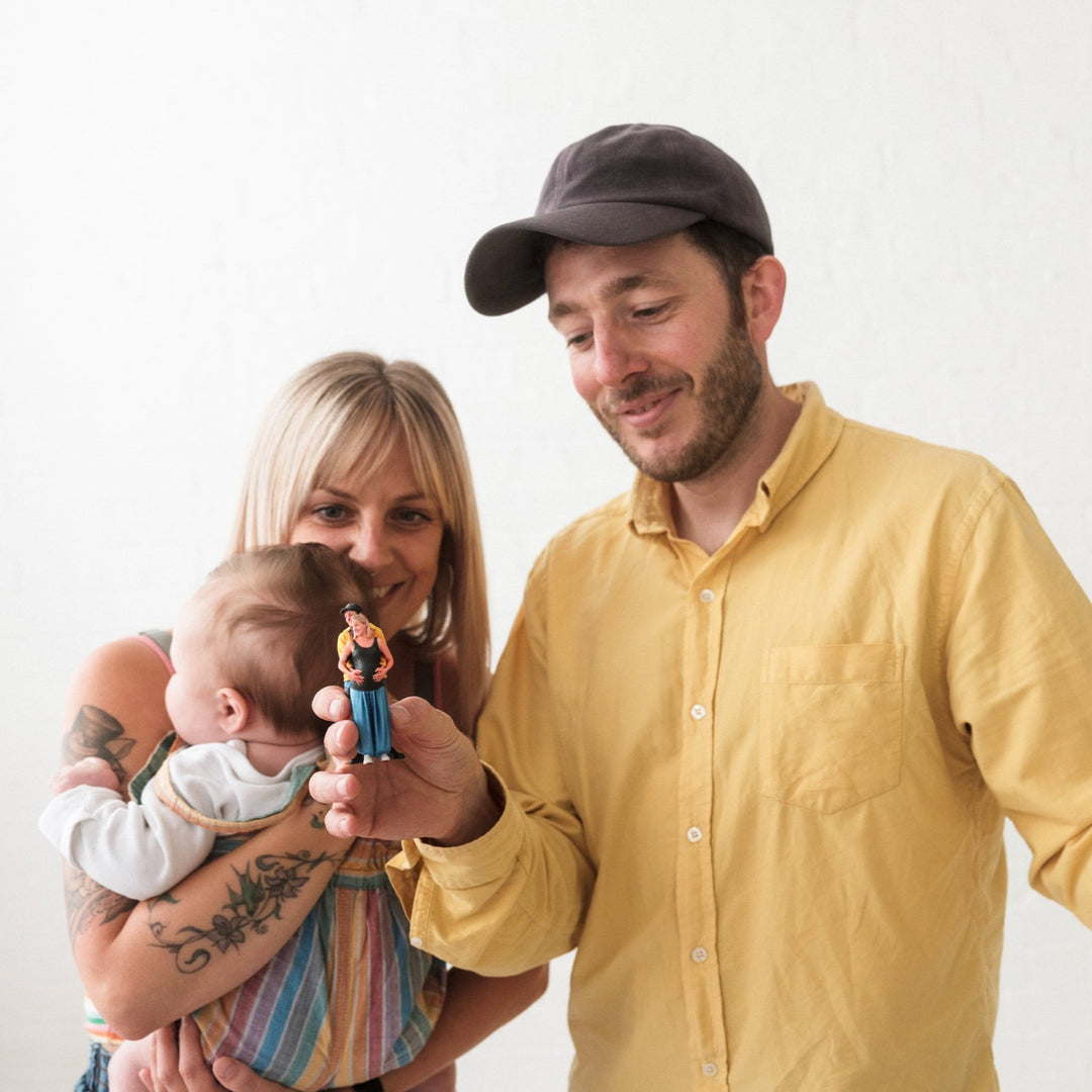 Couple and baby 3d printed family portrait